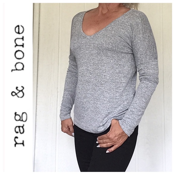 RAG & BONE V NECK LONG SLEEVED TEE SHIRT SMALL - Picture 3 of 14